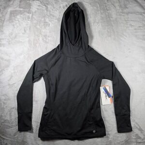 Gottex Studio Hoodie Womens Medium Black Cold Resistance Tech Activewear Outdoor